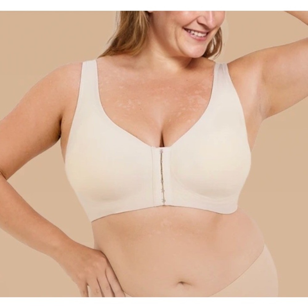 Luna Hug Front Closure Wireless Bra 2 Pack Black Beige 4XL Seamless Comfort‎